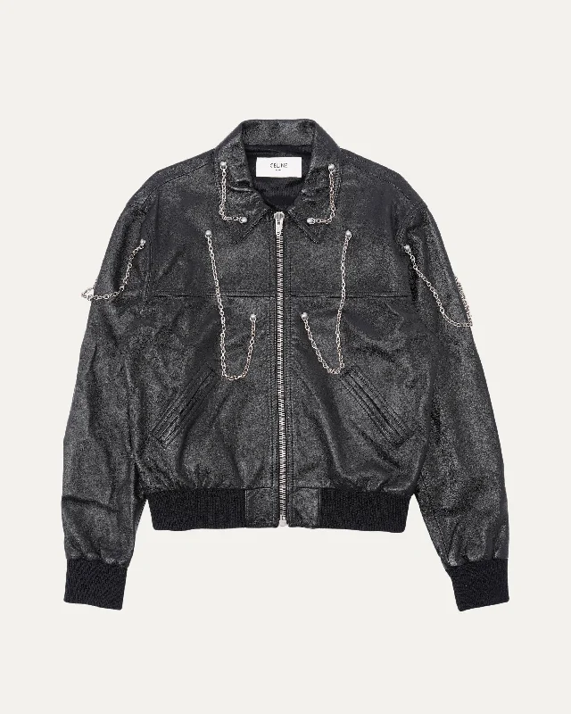 AW21 Chain-Embellished Leather Blouson Jacket V-Neck Jacket Boat Neck Jacket Square Neck Jacket AW21 Chain-Embellished Leather Blouson Jacket V-Neck Jacket Boat Neck Jacket Square Neck Jacket