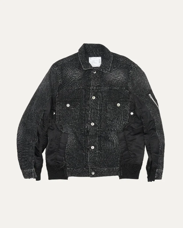 Denim and Nylon Twill Jacket Lace Jacket Ribbed Jacket Sequined Jacket