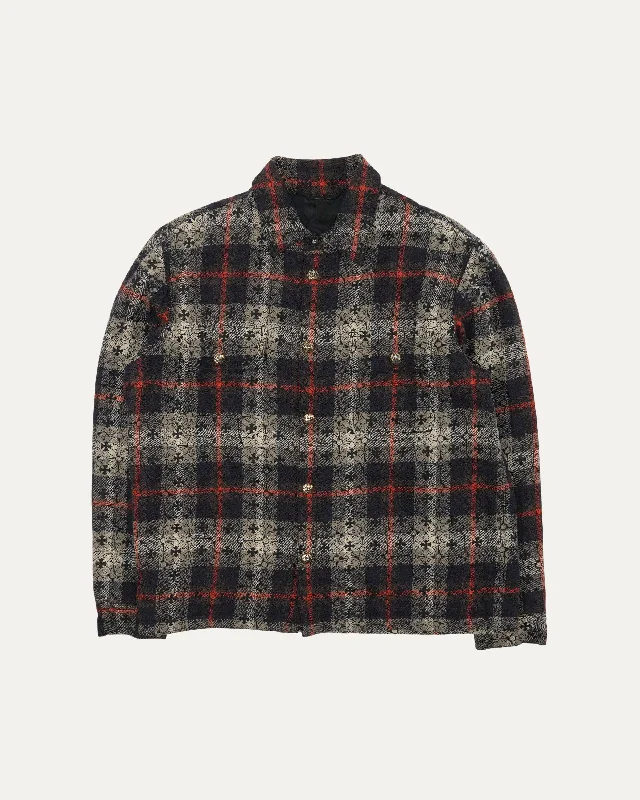 Paded Monogram Work Dog Flannel Jacket Collared Jacket Crew Neck Jacket Turtle Neck Jacket