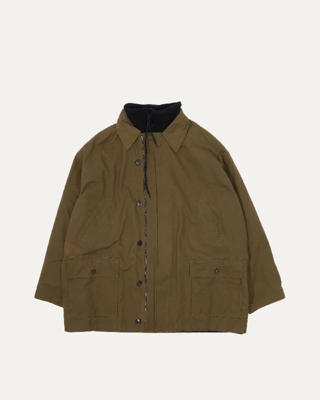 Double Layer Fleece Jacket Front Pockets Side Pockets Patch Pockets