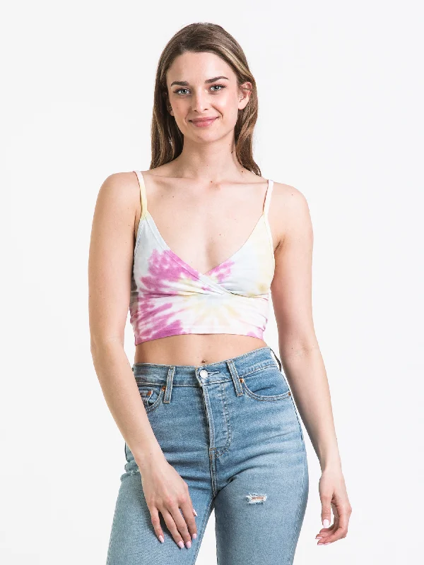 HARLOW CROSSOVER TIE DYE TANK - CLEARANCE navy tank top