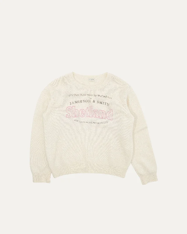 Shetland Wool Sweater Striped Floral Plaid