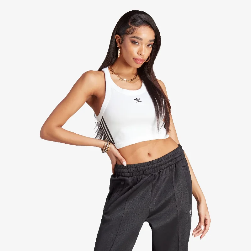 Adidas Originals | ADICOLOR CLASSICS 3-STRIPES SHORT TANK TOP  { WHITE baby blue tank