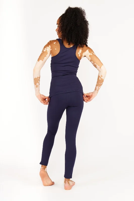 Shinni Neck Full Length Tank Top In Eclipse striped tank top