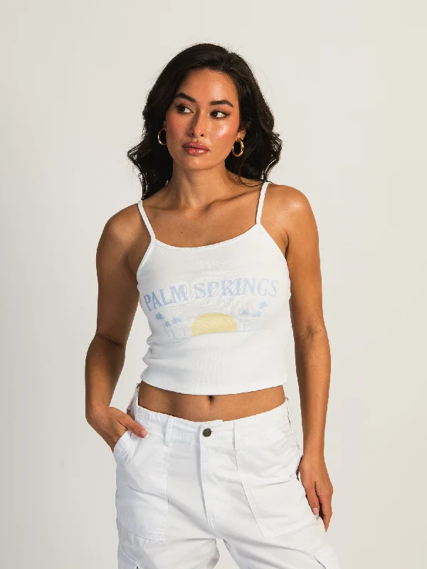 HARLOW SABRINA SCREENED TANK - PALM SPRINGS slim fit tank