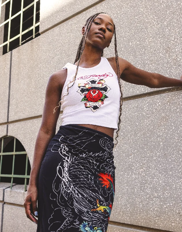 Ed Hardy Cross Rhinestone Tank Top relaxed fit tank
