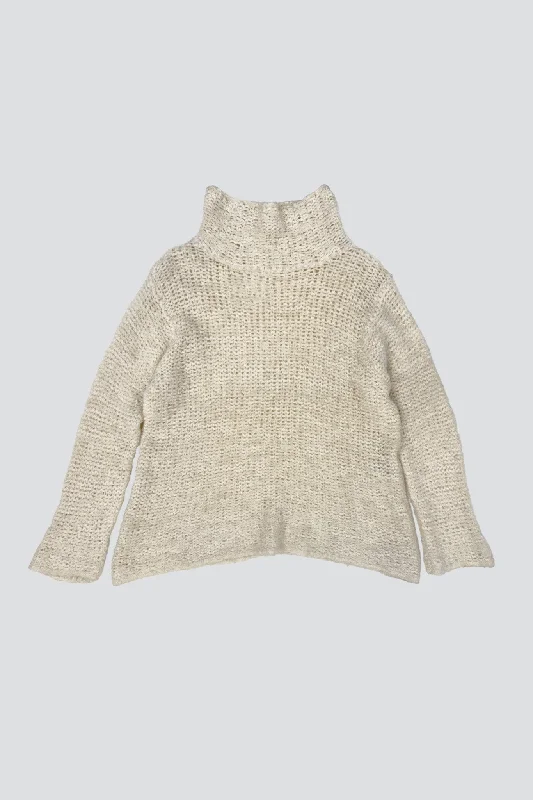 Cream Mohair Cowl Neck Sweater Oversized Loose Flowy
