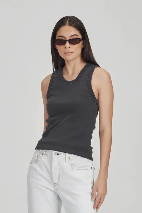 Commoners - Fitted Rib Tank, Vintage Grey pastel tank top