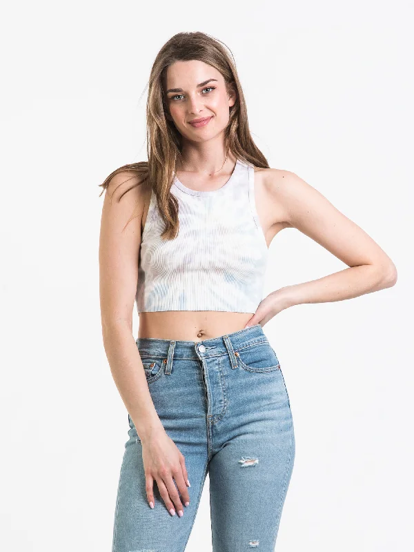 HARLOW HIGHNECK TIE DYE TANK - CLEARANCE crossback tank top