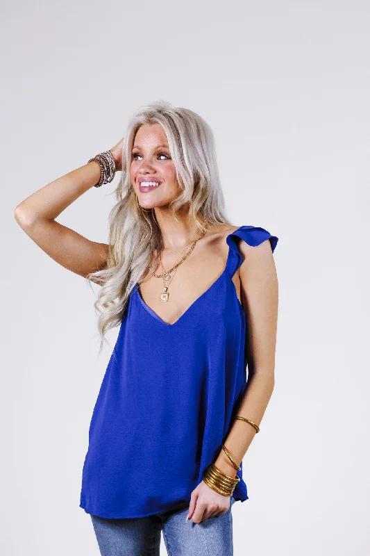 Share The Love Royal Blue Tank Top glitter tank top
