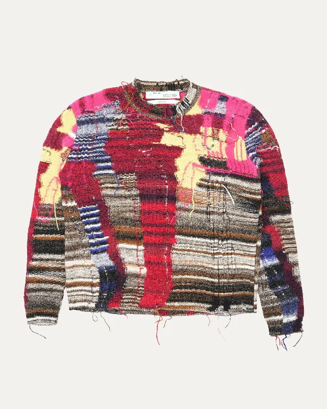 Business Casual Patchwork Sweater Hooded Caped Shawl Collar