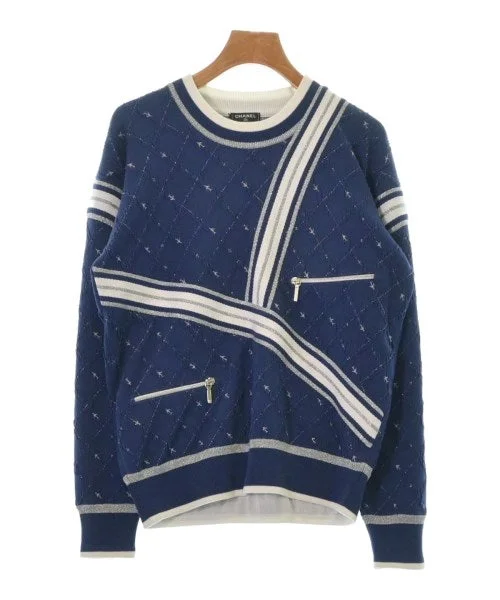 CHANEL Sweaters Solid Print Embellished