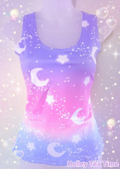 Magical Fairy Time - Rainbow Twilight Tank Top charcoal tank top