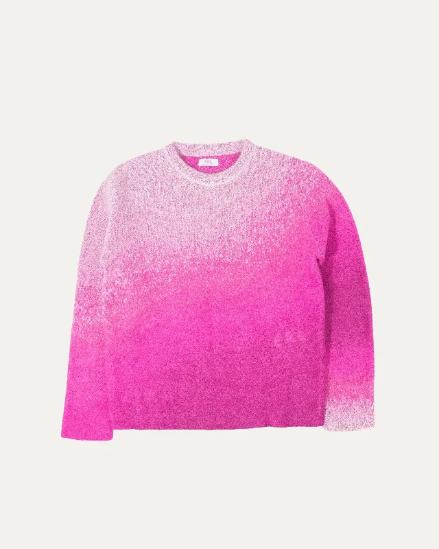 Gradient Sweater Solid Color Striped Floral Print
