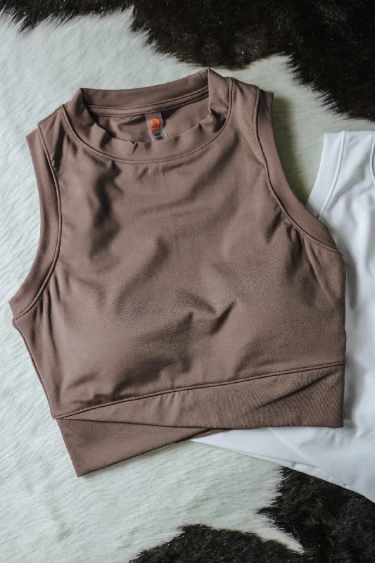 Carry On Taupe Padded Tank playful tank top