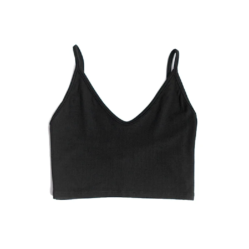 W Strappy Crop-Tank peach tank top