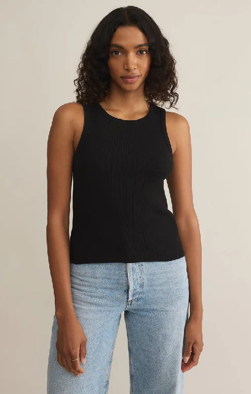 Z-Supply Hadley Rib Tank - BLACK grey tank top
