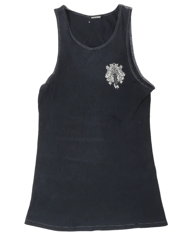 Vintage Dagger Logo Tank Top mesh tank top