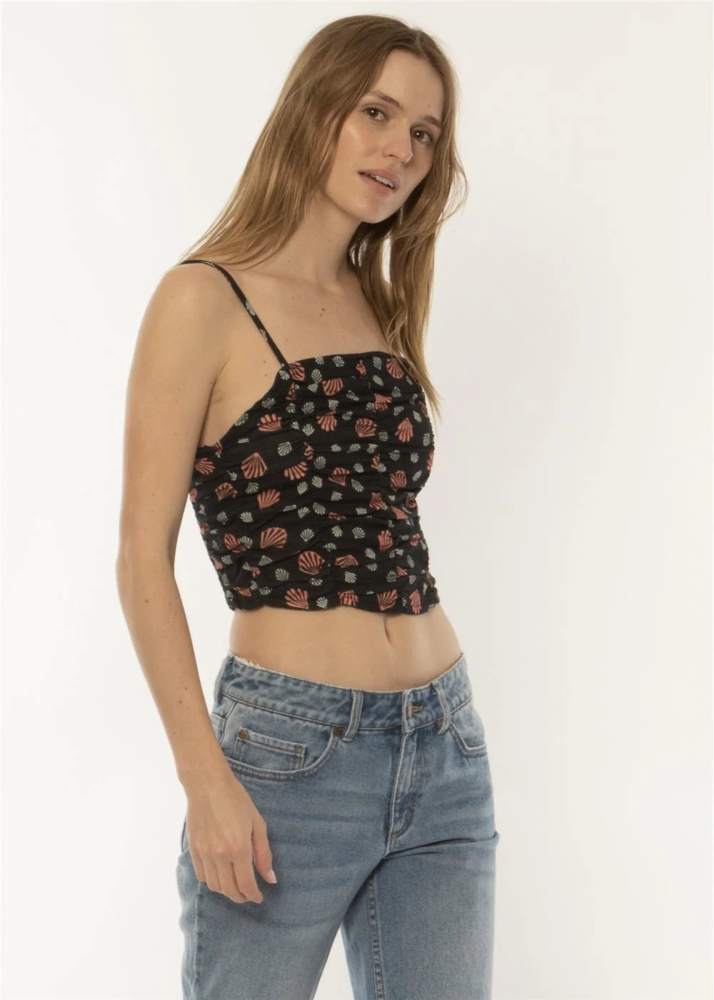 Sisstrevolution Summer Squad Woven Tank - Black floral tank top