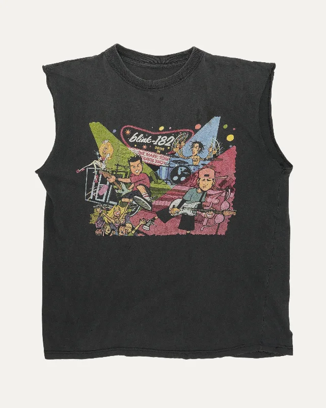 Blink 182 The Mark, Tom, and Travis Show 2000 Cut Off Tank Top beige tank top