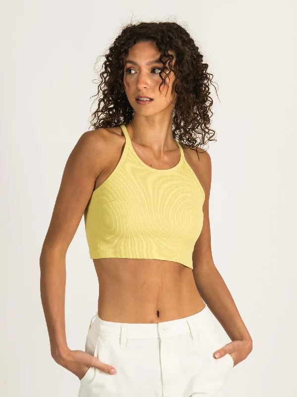 DYNAMIC THICK RIB RACERBACK CROP TANK  - CLEARANCE seamless tank top