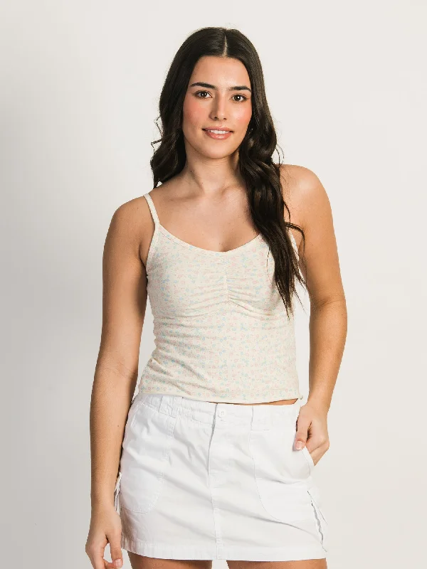 HARLOW ABBY DITSY TANK TOP - CREAM grey tank top