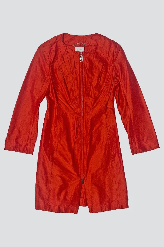 Celine Hot Red Zip Jacket Jersey Jacket Tulle Jacket Batik Jacket