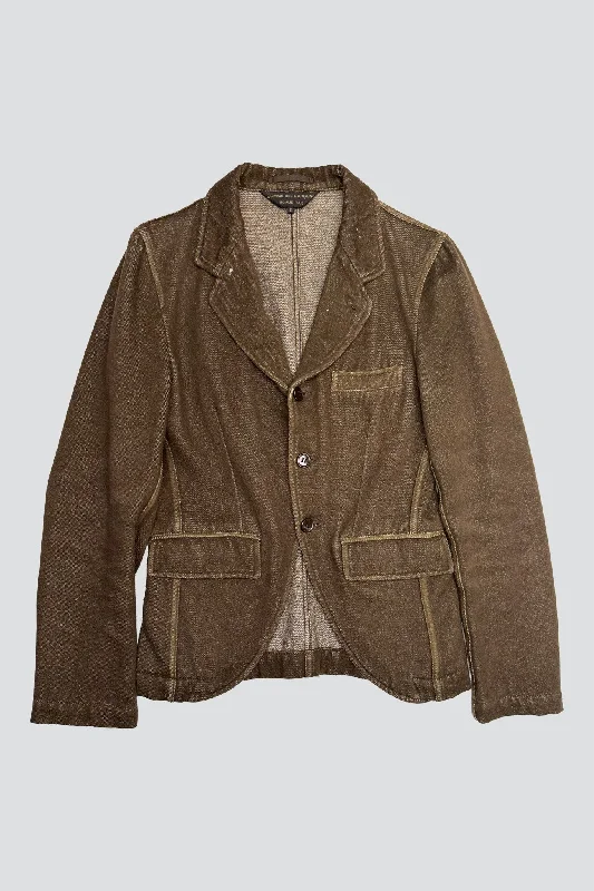 Commes des Garcons Brown Denim Pocket Jacket Bomber Jacket Anorak Windbreaker