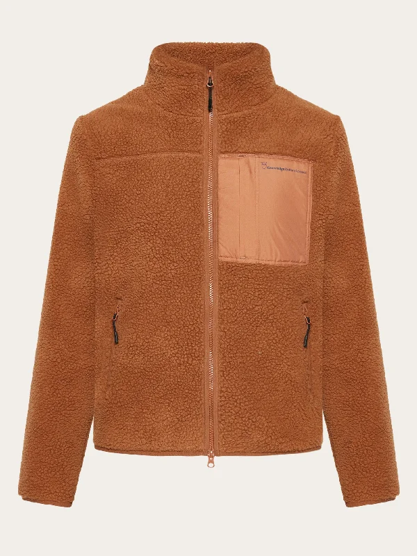 Teddy high neck zip jacket - Mocha Bisque Zippered Jacket Buttoned Jacket Snapped Jacket Teddy high neck zip jacket - Mocha Bisque Zippered Jacket Buttoned Jacket Snapped Jacket