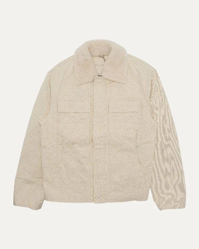 Shearling Collar Monogram Work Jacket Mesh Jacket Canvas Jacket Denim Jacket