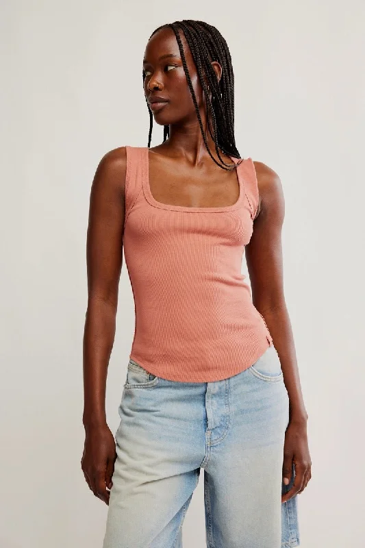 Free People We The Free Hummingbird Tank - CEDARWOOD cherry red tank