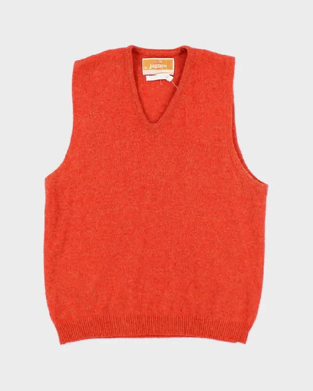 Vintage Jantzen Orange Wool Tank Knit - M flexible tank top