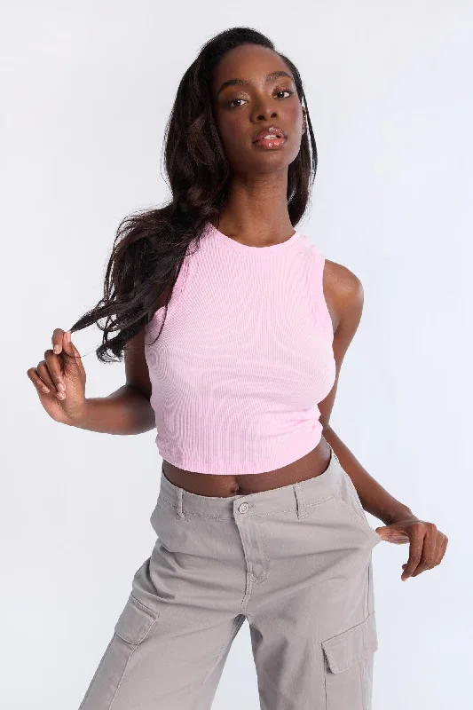 AERO Ribbed High Neck Tank Top long tank top