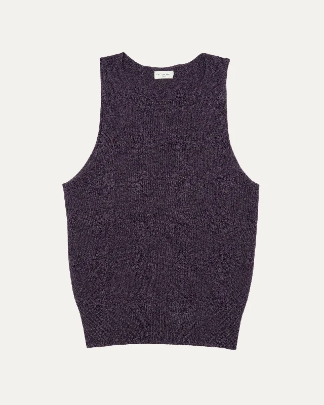 Merino Wool Sweater Vest Chenille Brocade Lace