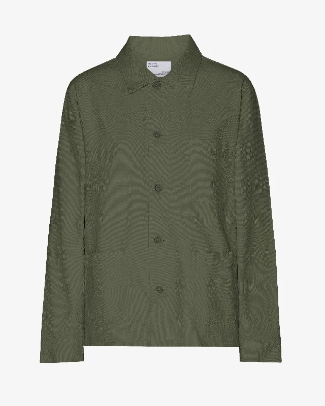 Organic Workwear Jacket - Dusty Olive Denim Jacket Leather Jacket Suede Jacket