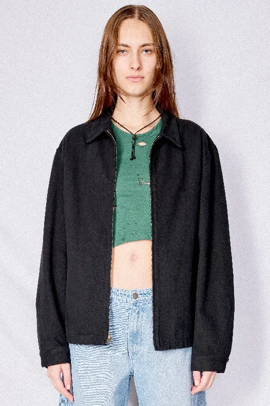 Black Denim Zip Jacket Fleece Jacket Down Jacket Feather Jacket