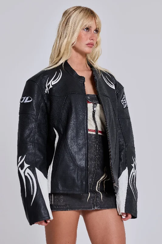 Crash Leather Biker Jacket Lace Jacket Ribbed Jacket Sequined Jacket
