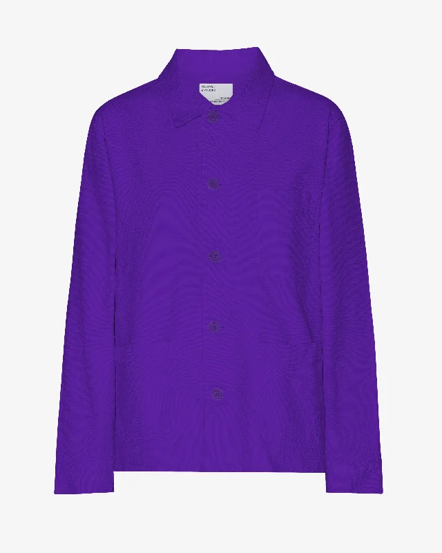Organic Workwear Jacket - Ultra Violet Welt Pockets Slit Pockets Flap Pockets