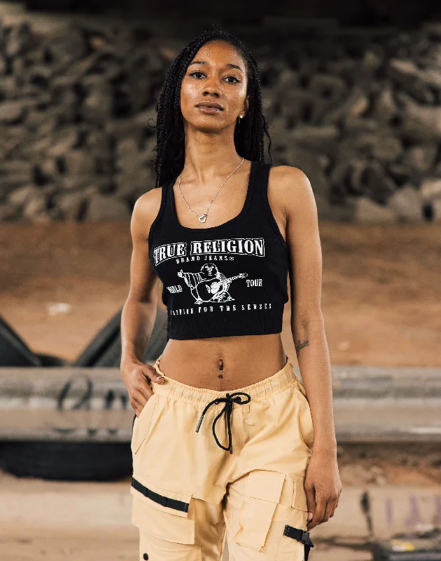 True Religion SRS Logo Crop Tank Top halter tank top
