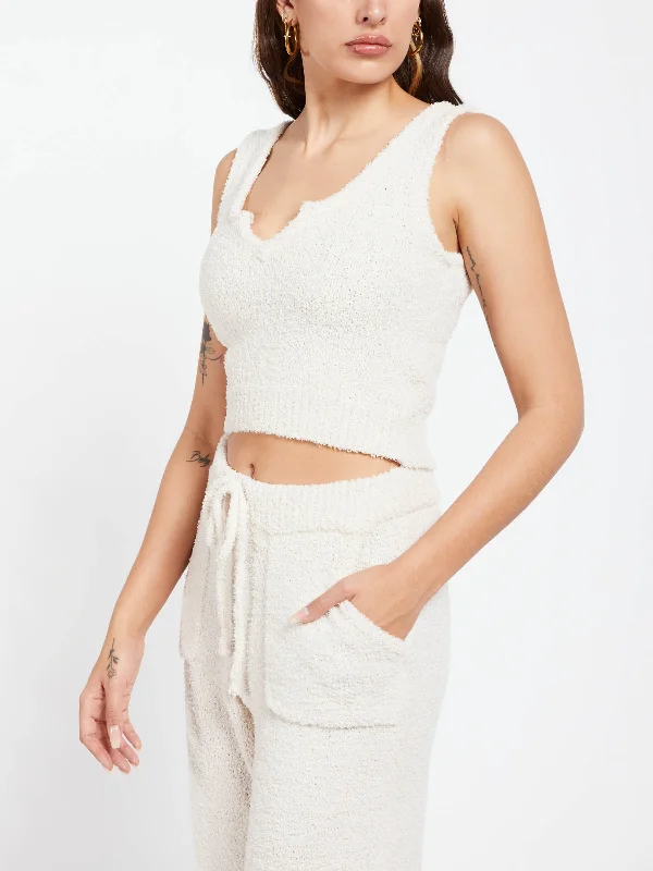 Notched Sweater Tank vibrant tank top