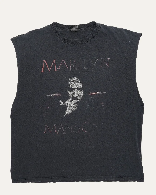 Marilyn Manson Cut-Off Tank Top coral tank top