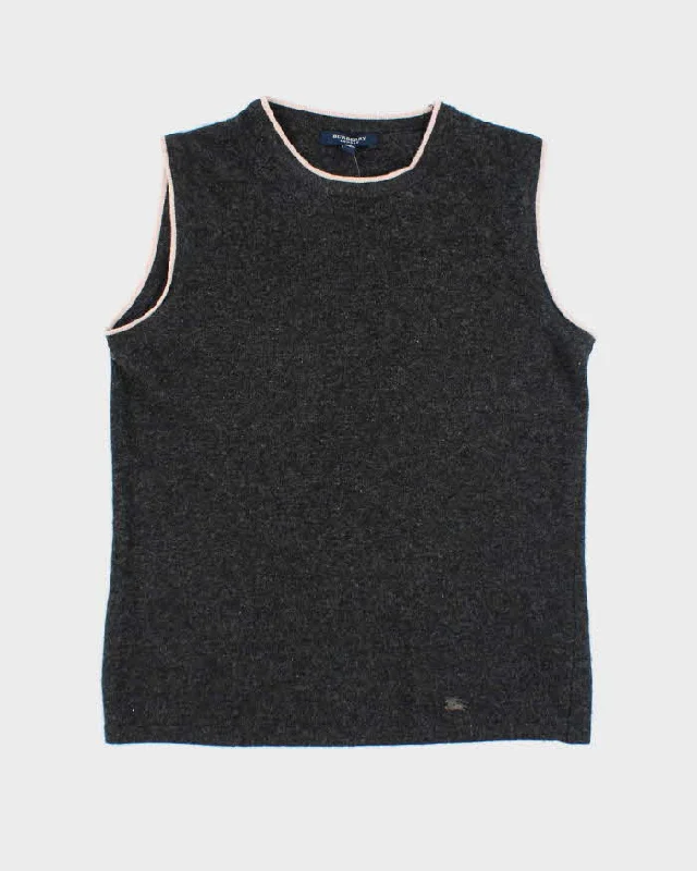 Vintage Burberry Wool Tank-Knit - S stretchy tank top