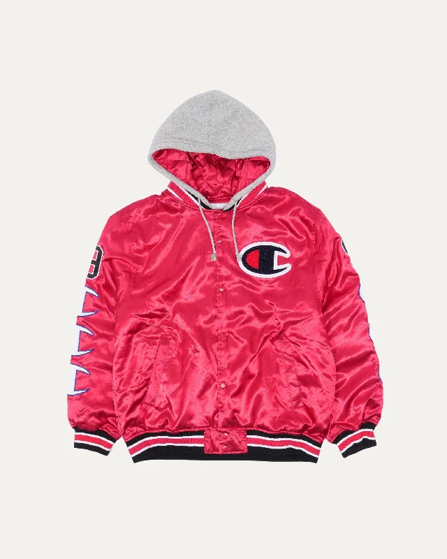 Champion Hooded Satin Varsity Jacket Jacket Blazer Coat