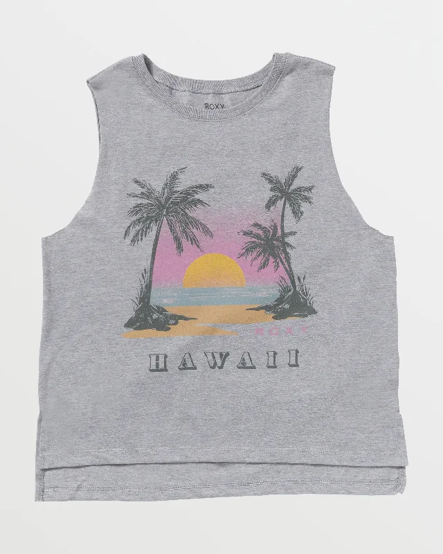 Sunset Beach Hawaii Tank - Heritage Heather flexible tank top