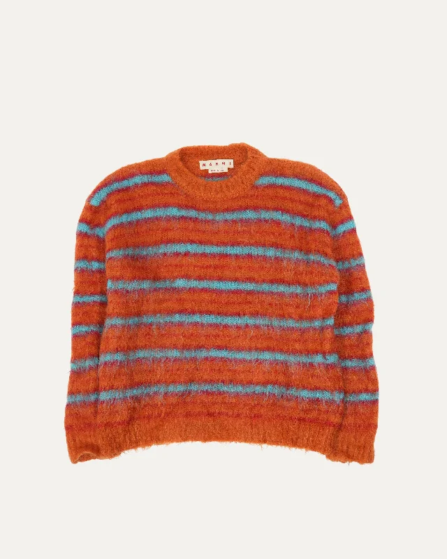 Striped Mohair Blend Sweater Wool Fabric Cashmere Fabric Tweed Fabric