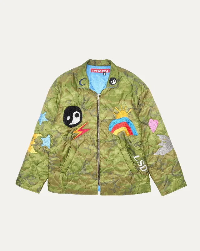 Lysergic Camo Jacket Front Pockets Side Pockets Patch Pockets