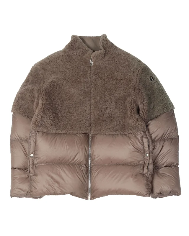 Genius Rick Owens Shearling Puffer Jacket Embroidered Jacket Appliqued Jacket Beaded Jacket Genius Rick Owens Shearling Puffer Jacket Embroidered Jacket Appliqued Jacket Beaded Jacket