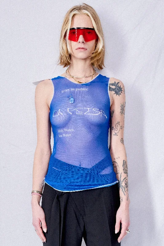 Blue Cries In Public Tank Top trendy tank top
