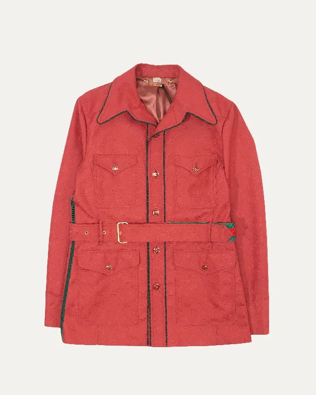 Adidas Monogram Belted Jacket One-Shoulder Jacket Off-the-Shoulder Jacket Asymmetrical Jacket