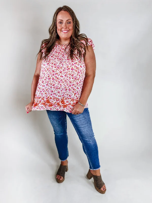 Blooming Gardens Ivory Tank Blouse coral tank top